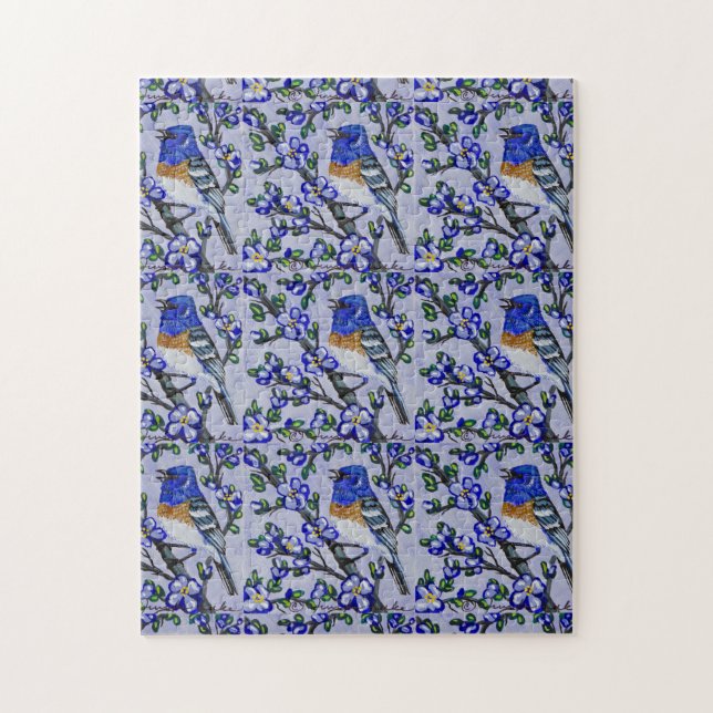 Lazuli Bunting Puzzle (Vertical)