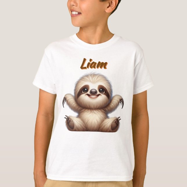 Lazy Baby Sloth - Camiseta para niños Personalizab (Anverso)