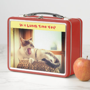 Lazy Cat Feline Lunch Box Metalizado