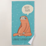 Lazy Day Sloth Beach Toalla<br><div class="desc">Lazy Day Sloth Beach Toalla - Nada mejor que un día de verano perezoso en la playa y nada dice que relajarse como este lodo superfunky. ¡Playa, por favor! Esta es la toalla de última generación durante largos días en la playa, tumbándose y viendo las olas entrar. Personalizar el texto...</div>