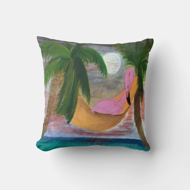 Lazy Flamingo tirando almohada (Anverso)