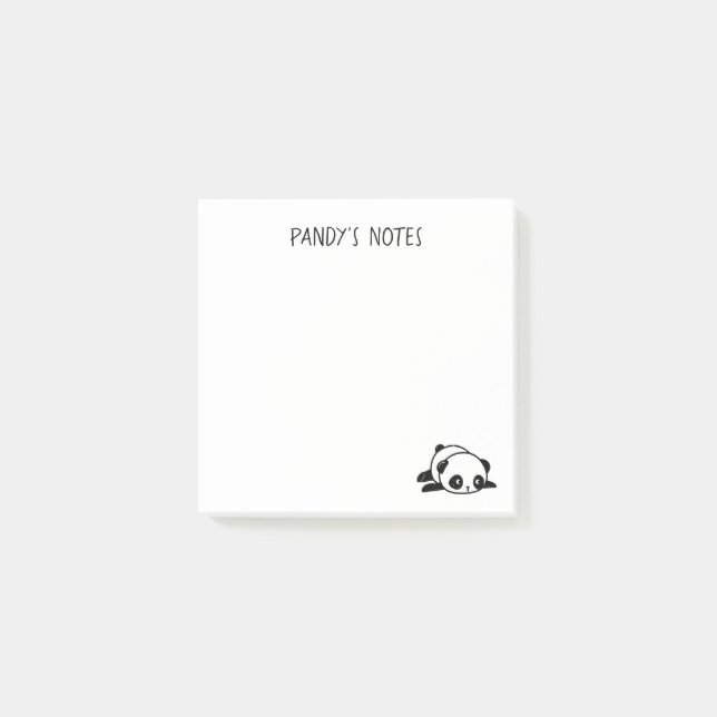 Lazy Panda Bear 3" x 3" Notas Post-it® (Anverso)