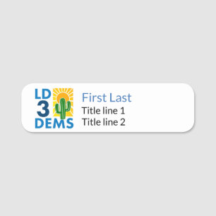 LD3 Dems - placa de nombre de estilo delgado; espa