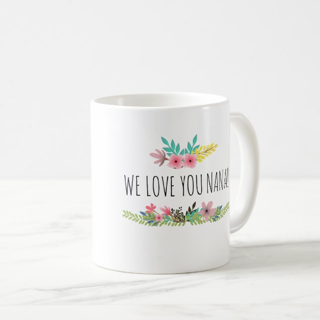 Le amamos taza de Nana (Anverso derecho)