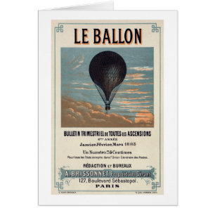 Le Ballon - Tarjeta de felicitación en blanco para