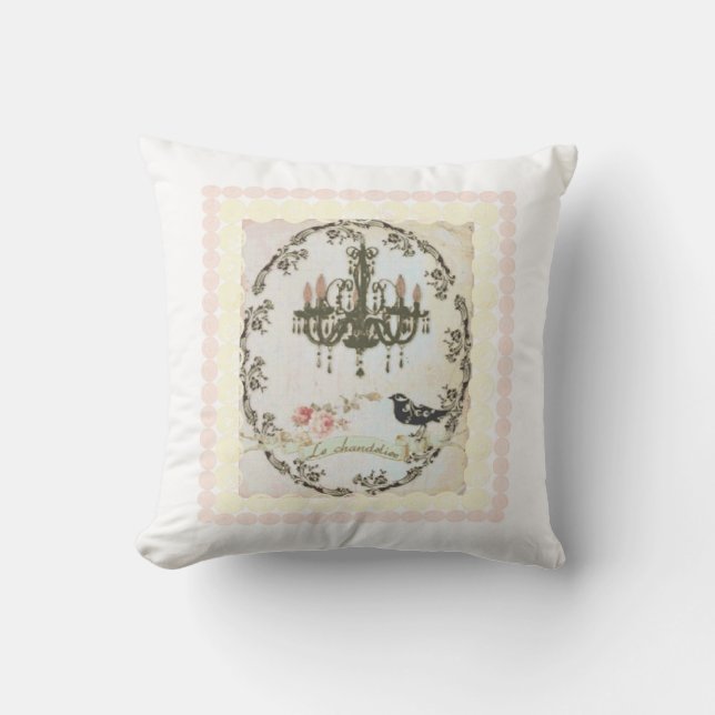 "Le Chandelier" Perlas y Rosas Almohada Reversible (Anverso)