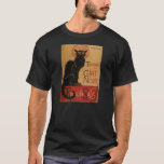 Le Chat Noir camiseta<br><div class="desc">Una camiseta del famoso poster de arte vintage "Tournée du Chat Noir" ("Tour del Gato Negro") del renombrado artista Théophile Alexandre Steinlen. El propio poster anunció un recorrido por el popular cabaret francés del siglo XIX "Le Chat Noir" a otras ciudades. Hace un gran regalo.</div>