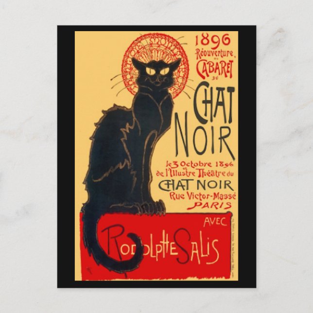 Le Chat Noir, El Gato Negro, Postal De Arte (Anverso)