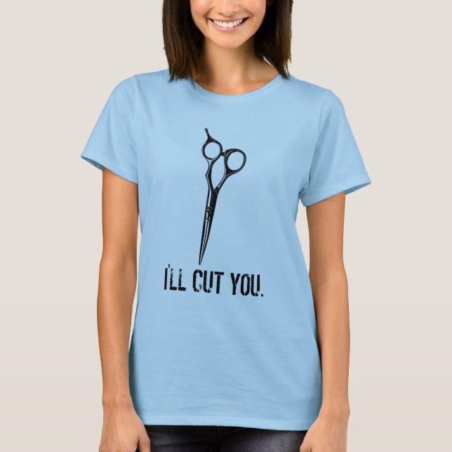 "Le cortaré" camiseta divertida de las tijeras del (Anverso)