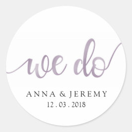 Le Damos Las Gracias Pegatina Boda Púrpura