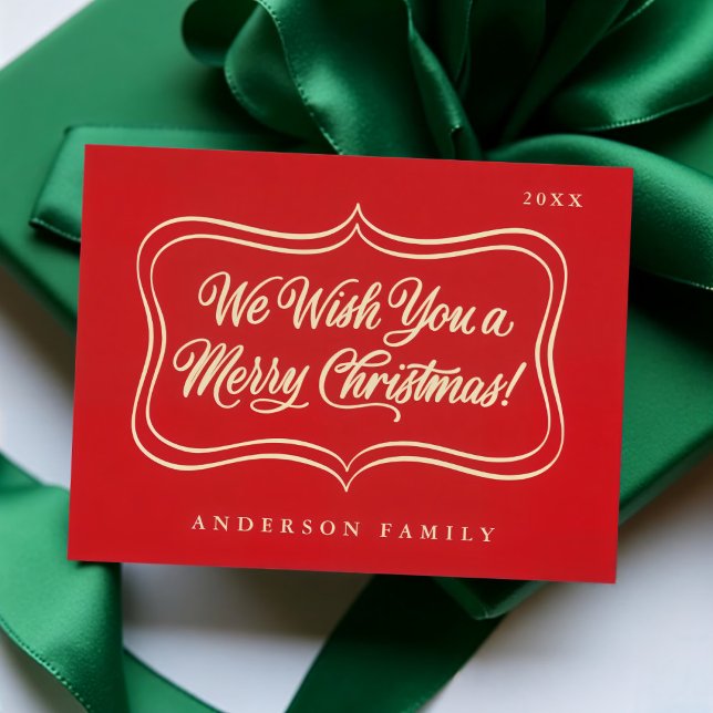 Le deseamos un marco dorado clásico de navidad (Subido por el creador)