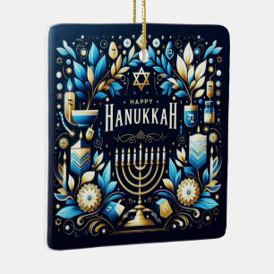 Le deseamos un ornamento cerámico Joyous Hanukkah
