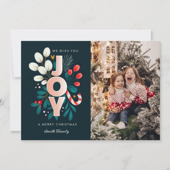 Le Deseamos Una Tarjeta De Fotos De Navidad (Anverso)