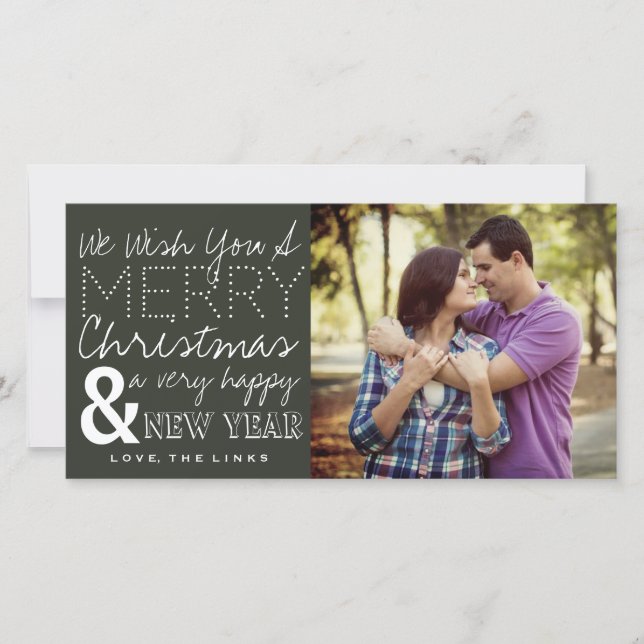 Le Deseamos Una Tarjeta De Fotos De Navidad (Anverso)