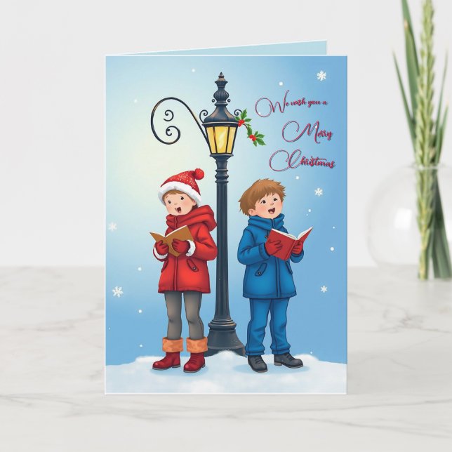 Le Deseamos Una Tarjeta De Saludo Doble De Navidad (Anverso)