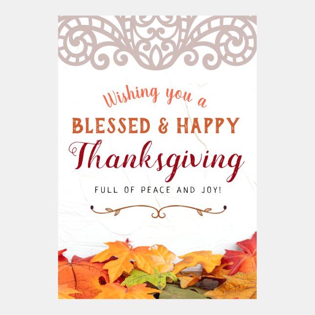 Le deseo un Acción de Gracias Feliz y Bendito (Anverso)