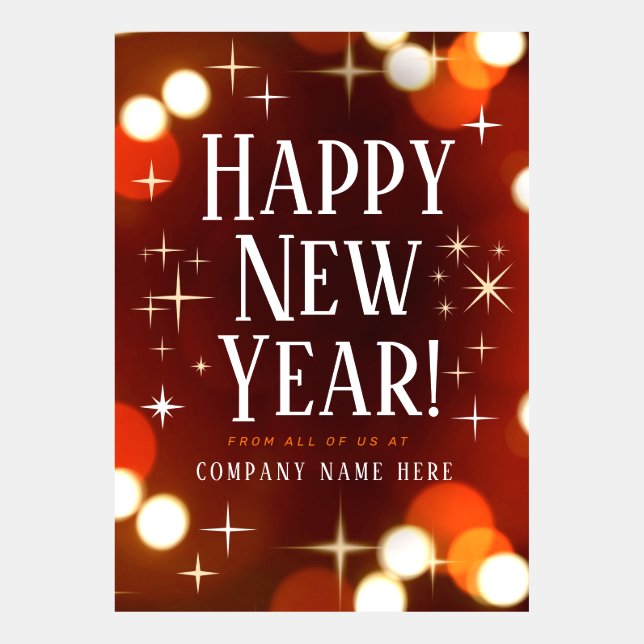 Le deseo un feliz Año Nuevo con estrellas y luces (Anverso)