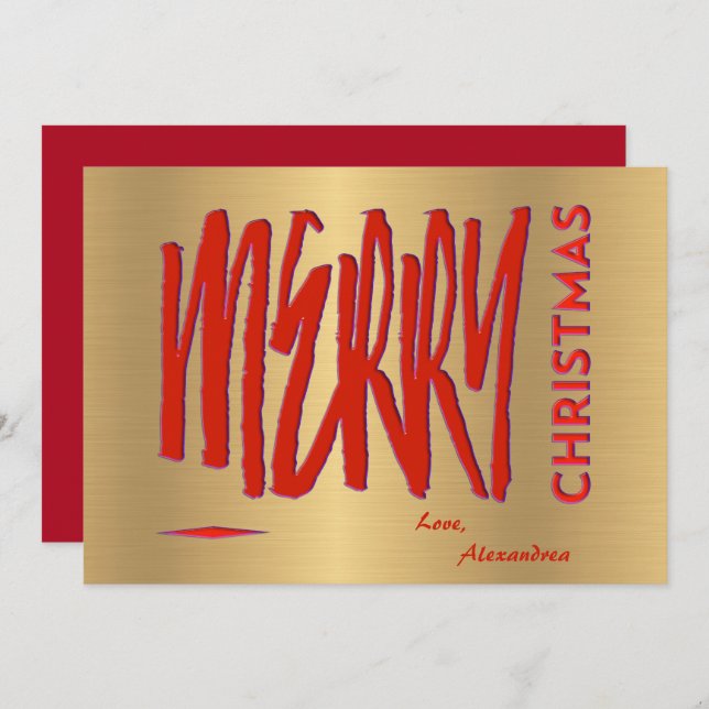 Le Deseo Una Feliz Navidad Rojo Elegante Moderno (Anverso / Reverso)