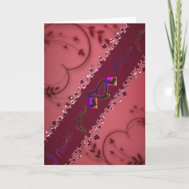 Le falto te amo tarjeta de felicitación para las (Anverso)