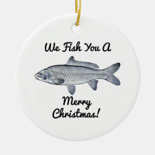 ¡Le pescamos las Felices Navidad! ornamento