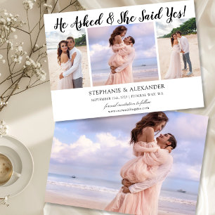 Le Preguntó Que Sí. Foto Invitación Comprometida