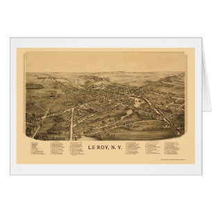 Le Roy, mapa panorámico de NY - 1892