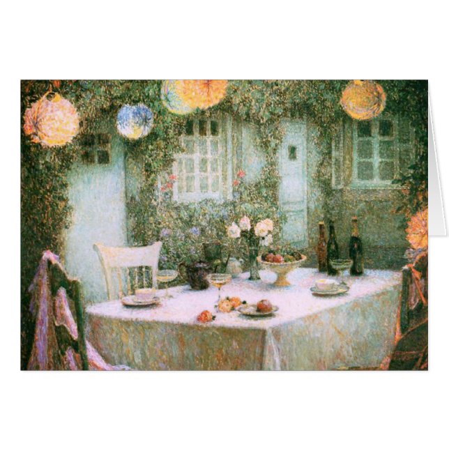 Le Sidaner: Tabla con las linternas (Anverso (Horizontal))