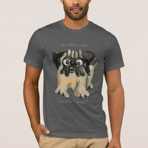 ¿Le va bien? Camiseta oscura del perro de pug pers