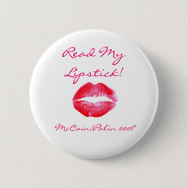 Lea mi botón de McCain Palin del lápiz labial (Anverso)