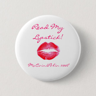 Lea mi botón de McCain Palin del lápiz labial