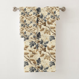 Leaf de roble vintage | Elegante azul y oro