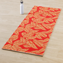 Leaf Rojo Imprimir Yoga Mat