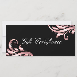 Leaf Swirl Nail Salon Regalo Certificado Pink Blac