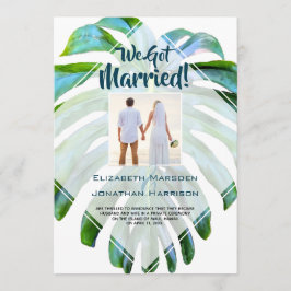 Leaf tropical recién casado Invitación Boda