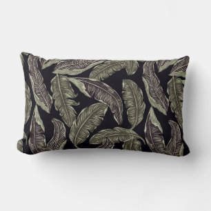 Leaf verde negro reversible almohada lumbar