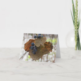 Leaf y Berrys de Blue - Tarjeta de saludo en blanc