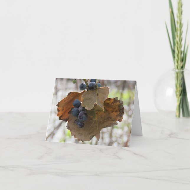 Leaf y Berrys de Blue - Tarjeta de saludo en blanc (Anverso)