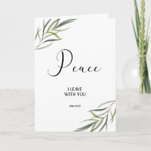 Leafy Bible Verse Gracias tarjeta doblada