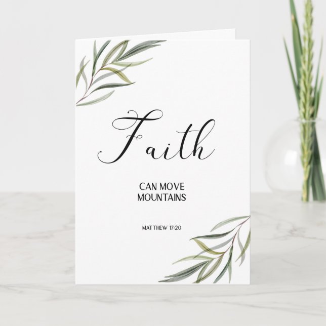 Leafy Bible Verse Gracias tarjeta doblada (Anverso)