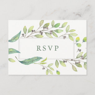 Leafy Green RSVP de casamiento de tramas de colo