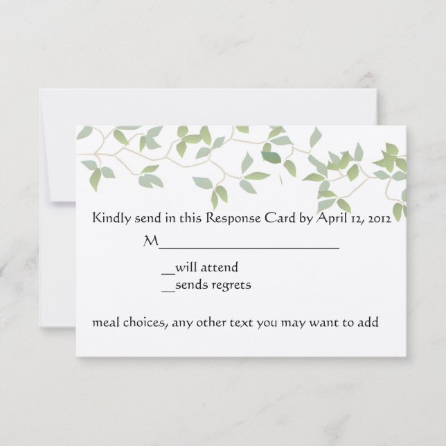 Leafy RSVP Card (Anverso)