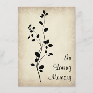 Leafy Vine Design Funeral Memorial Invitación