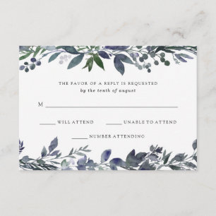 Leafy Watercolor   RSVP de boda