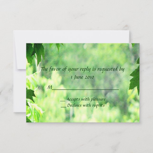 Leafy Wedding RSVP (Anverso)