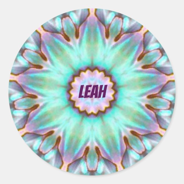 LEAH ~ Pegatina de caparazón Paua personalizado ~ (Anverso)