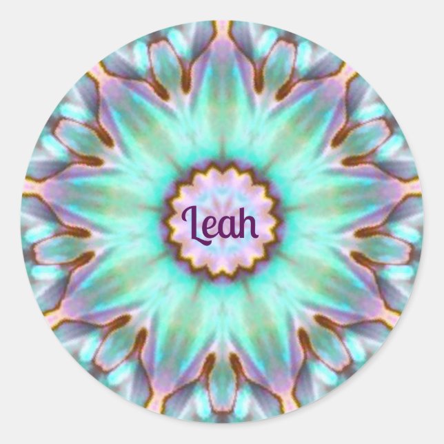 LEAH ~ Pegatina de caparazón Paua personalizado ~ (Anverso)