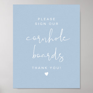 LEAH Señal de bienvenida de Cornhole azul pastel p