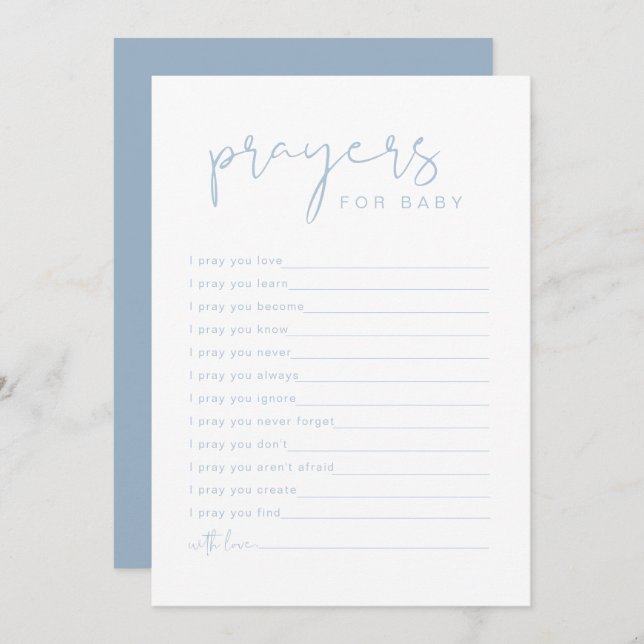 LEAH Vibrant Pastel Blue Prayers para tarjeta para (Anverso / Reverso)