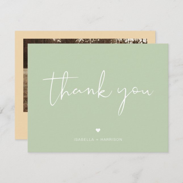 LEAH Vibrant Pastel Bonito Foto Tarjeta de agradec (Anverso / Reverso)