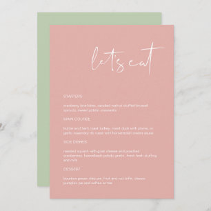 LEAH Vibrant Pastel Pink Let's Come Menú